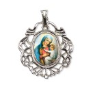 MD129017 - Medalha N. Sra. da Paz Camafeu Níquel - 5x4,2cm