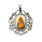 MD129019 - Medalha N. Sra. das Candeias Camafeu Níquel - 5x4,2cm