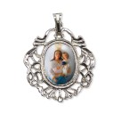 MD129041 - Medalha N. Sra. dos Aflitos Camafeu Níquel - 5x4,2cm