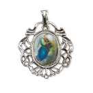 MD129804 - Medalha São Gabriel Arcanjo Camafeu Níquel - 5x4,2cm