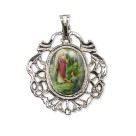 MD129806 - Medalha São Rafael Arcanjo Camafeu Níquel - 5x4,2cm