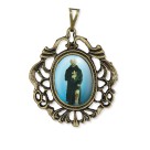 MD129614 - Medalha São Peregrino Camafeu Ouro Velho - 5x4,2cm