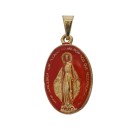 MD520123P2 - Medalha N. Sra. Das Graças Resinada Vermelha c/ 2un. - 3x1,5cm