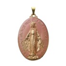 MD520132 - Medalha N. Sra. Das Graças Resinada Rosa - 4,5x2,8cm