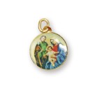 MD49001 - Medalha ECC Dupla de Alumínio Dourada  - 2,5x2cm