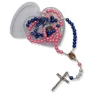 TE49010 - Terço do Casal Pérola Rosa e Azul - 63cm - Unid