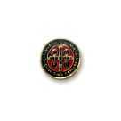 BO116050P6 - Botton Medalha de São Bento c/ 6un. Dourado - 1,4x1,4cm