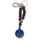 CH7601108 - Chaveiro N. Sra Aparecida Dezena Madeira - 14x2,6cm