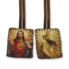 ES149022 -  Escapulário N. Sra. Do Carmo e Sagrado Coração de Jesus Tecido (G) - 78x4cm
