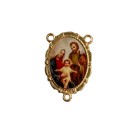 ET1953700 - Entremeio Sagrada Família Dourado Duplo Resinado 1un. - 3,2X2,2cm