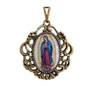 MD129207 - Medalha N. Sra. de Guadalupe Camafeu Ouro Velho - 4,5x4cm