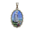 MD128028 - Medalha N. Sra. De Fátima Rendada Níquel - 4,2x2,5cm