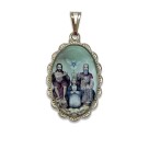 MD128497 - Medalha Divino Pai Eterno Rendada Níquel - 4,3X2,7cm