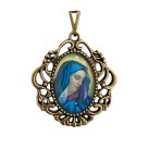 MD129229 - Medalha N. Sra. das Dores Camafeu Ouro Velho - 5x4,2cm