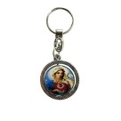CH1090103 - Chaveiro Imaculado Coração de Maria e Sagrado Coração de Jesus Duplo Resinado - 8,5x3,5cm