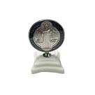 AO295022 - Pedestal Medalha de São Bento Níquel Resinada - 6,5x4,5cm