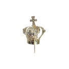 CS3117 - Coroa com Strass Branco p/ Imagem de Nossa Senhora (nº2) - 6x3,7cm Diâmetro 1,7cm