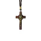 CC360470 - Cordão c/ Crucifixo Madeira São Bento - 41cm