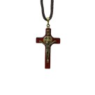 CC360490 - Cordão c/ Crucifixo Madeira São Bento - 38cm