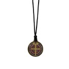 CP1374285 - Cordão c/ Pingente São Bento Resinado - 31x2,7cm