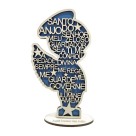 PE726010 - Pedestal Santo Anjo Azul MDF - 17x11cm