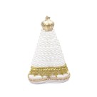 IM720220 - Imagem N. Sra. Aparecida Infantil c/ Pérola Branca e Strass - 14,5x9,5cm