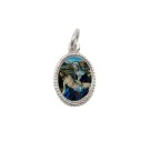 MD102445P20 - Medalha de Alumínio Oval  Prata c/ 20un. N. Sra. De Pietá - 1,5x1cm