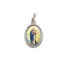 MD102460P20 - Medalha de Alumínio Oval  Prata c/ 20un. N. Sra. Dos Navegantes - 1,5x1cm