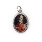 MD103847P10 - Medalha de Alumínio Oval Grande Prata c/ 10un. São Felipe Neri - 2X1,3cm