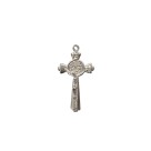 CZ861530 - Cruz São Bento Metal Níquel - 5,1x2,9cm
