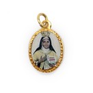 MD103171P10 - Medalha de Alumínio Oval Dourada c/ 10un Santa Efigênia - 2x1,3cm
