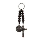 CH7602010 - Chaveiro São Bento Dezena Madeira - 14x2,6cm