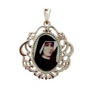 MD129058 - Medalha Santa Faustina Camafeu Níquel - 5x4,2cm