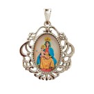 MD129019 - Medalha N. Sra. das Candeias Camafeu Níquel - 5x4,2cm