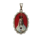 MD128029 - Medalha  N. Sra. De Fátima Rendada Níquel - 4,2x2,5cm