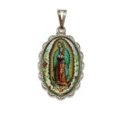 MD128024 - Medalha N. Sra. De Guadalupe Rendada Níquel - 5x2,5cm