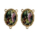 ET1953662 - Entremeio São Rafael Arcanjo Dourado Duplo Resinado 1un. - 3,2X2,2cm