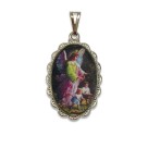 MD128804 - Medalha Anjo da Guarda Rendada Níquel - 5x2,5cm