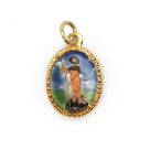 MD103272P10 - Medalha de Alumínio Oval Dourada c/ 10un. São Roque - 2X1,3cm