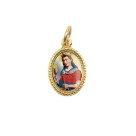 MD102023P20 - Medalha de Alumínio Oval Dourada c/ 20un. Santa Bárbara - 1,5x1cm