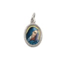 MD102404P20 - Medalha de Alumínio Oval Prata c/ 20un. N. Sra. Das Dores - 1,5x1cm