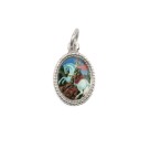 MD102513P20 - Medalha de Alumínio Oval Prata c/ 20un. São Jorge - 1,5x1cm