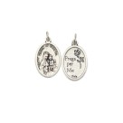 MD1180007P2 - Medalha N. Sra. Do Carmo Italiana Oval Prateada c/ 2un. - 2,5x1,7cm