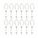 DZ05003P12 - Dezena de Acrílico Branca Perolada c/12un. (Mini Terço) - 13,5x1cm
