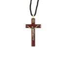 CC360240 - Cordão c/ Crucifixo Madeira - 45,5cm