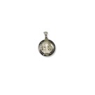 MD1420080P2 - Medalha São Bento Resinada Redonda Níquel c/ 2un. - 2,5x2cm
