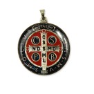 MD1420111 - Medalha São Bento Resinada Redonda Dourada - 4,5x5,5cm