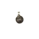 MD1420150 - Medalha São Bento Redonda Prateada - 1,8x2,5cm