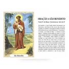 ST16023 - Mini Santinho São Benedito de Biscuit c/ Oração