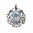 MD129413 - Medalha Papa Francisco Camafeu Níquel - 5x4,2cm